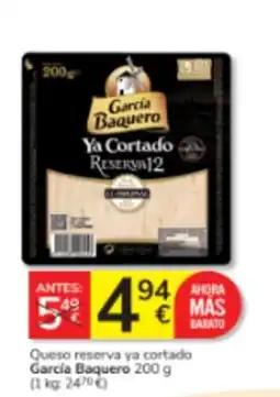 Consum García Baquero Queso reserva ya cortado oferta