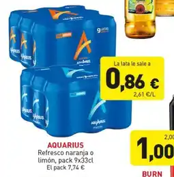 Hiperber Aquarius Refresco naranja o limón oferta