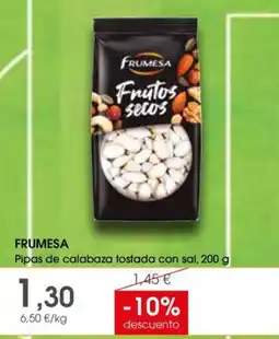 Supermercados Plaza Frumesa Pipas de calabaza tostada con sal oferta
