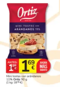 Consum Ortiz Mini tostas con arándanos oferta