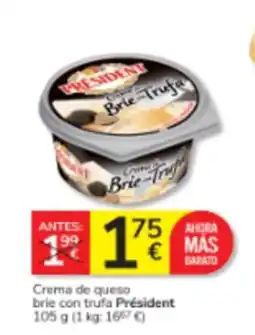 Consum Président Crema de queso brie con trufa oferta
