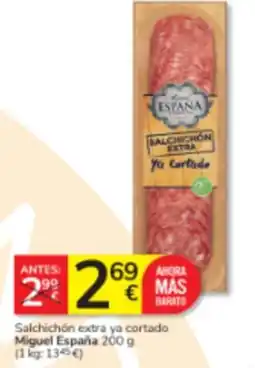 Consum Miguel España Salchichón extra ya cortado oferta