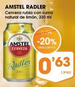 Supermercados Plaza Amstel Radler Cerveza rubia con zumo natural de limón oferta