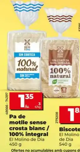 Maxi Dia El Molino de Dia Pa de motlle sense crosta blanc / 100% natural oferta