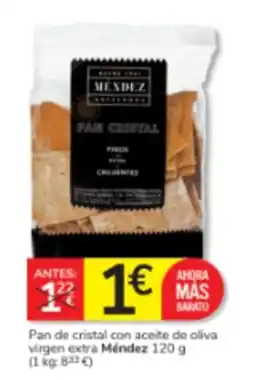 Consum Méndez Pan de cristal con aceite de oliva virgen extra oferta