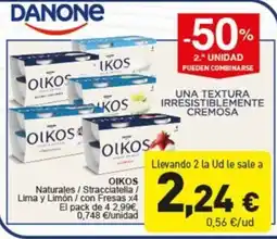 Hiperber Oikos Naturales/Stracciatella/ Lima y Limón / con Fresas oferta