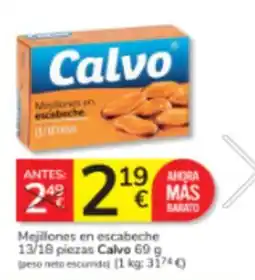 Consum Calvo Mejillones en escabeche 13/18 piezas oferta