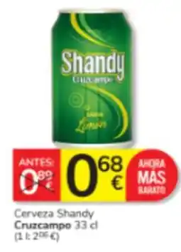 Consum Shandy Cruzcampo Cerveza oferta