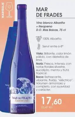Supermercados Plaza Mar De Frades Vino blanco Albariño + Neopreno D.O. Rias Baixas oferta