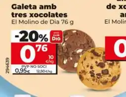 Maxi Dia El Molino de Dia Galeta amb tres xocolates oferta