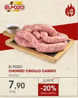 Supermercados Plaza El Pozo chorizo criollo casero oferta