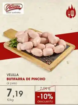 Supermercados Plaza Velilla butifarra de pincho oferta