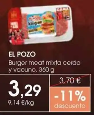 Supermercados Plaza El Pozo Burger meat mixta cerdo y vacuno oferta