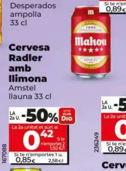 Maxi Dia Amstel Cervesa Radler amb Ilimona oferta