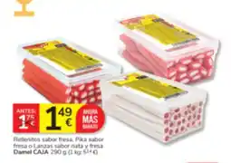 Consum Damel Rellenitos sabor fresa, Pika sabor fresa o Lanzas sabor nata y fresa oferta