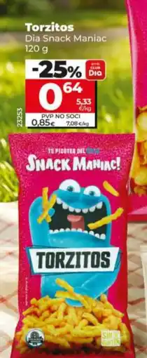 Maxi Dia Dia Snack Maniac Torzitos oferta
