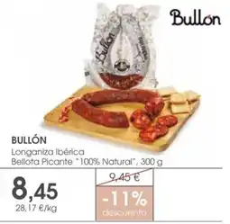 Supermercados Plaza Bullón Longaniza Ibérica Bellota Picante 100% Natural oferta