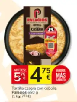Consum Palacios Tortilla casera con cebolla oferta