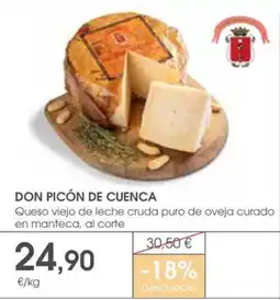 Supermercados Plaza Don Picón De Cuenca Queso viejo de leche cruda puro de oveja curado en manteca, al corte oferta