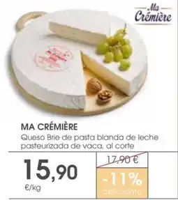 Supermercados Plaza Ma Crémière Queso Brie de pasta blanda de leche pasteurizada de vaca, al corte oferta