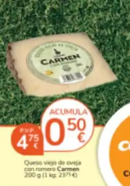 Consum Carmen Queso viejo de oveja con romero oferta
