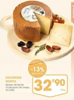Supermercados Plaza Hacienda zorita Queso de leche cruda puro de oveja, al corte oferta