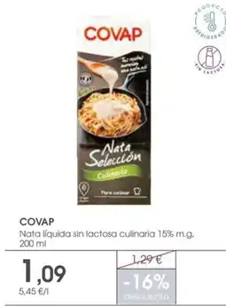 Supermercados Plaza Covap Nata líquida sin lactosa culinaria 15% m.g. oferta