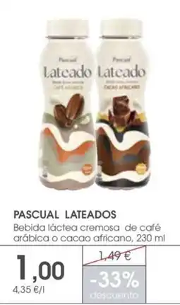Supermercados Plaza Pascual Lateados Bebida láctea cremosa de café arábica o cacao africano oferta