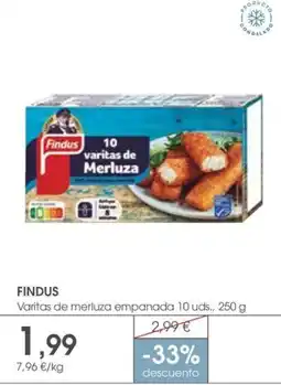 Supermercados Plaza Findus Varitas de merluza empanada 10 uds oferta