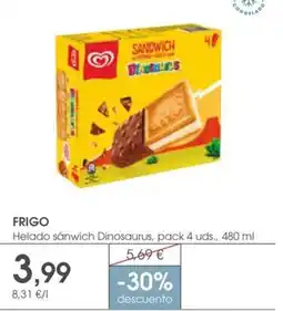 Supermercados Plaza Frigo Helado sánwich Dinosaurus, pack 4 uds oferta