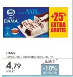 Supermercados Plaza Camy Tarta Gran Dama sabor nata oferta