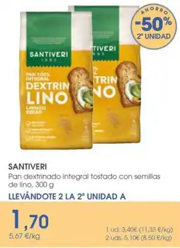 Supermercados Plaza Santiveri Pan dextrinado integral tostado con semillas de lino oferta