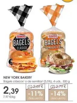 Supermercados Plaza New York Bakery Bagels clásicos o de semillas oferta