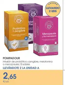 Supermercados Plaza Pompadour Infusión de probiótico y jengibre, melatonina o menopausia, 15 sobres oferta