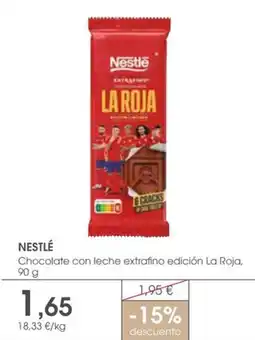 Supermercados Plaza Nestlé Chocolate con leche extrafino edición La Roja oferta