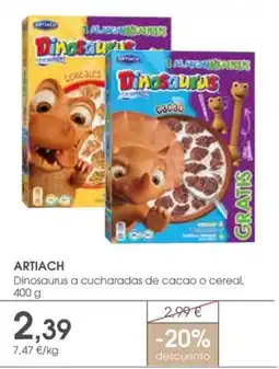 Supermercados Plaza Artiach Dinosaurus a cucharadas de cacao o cereal oferta