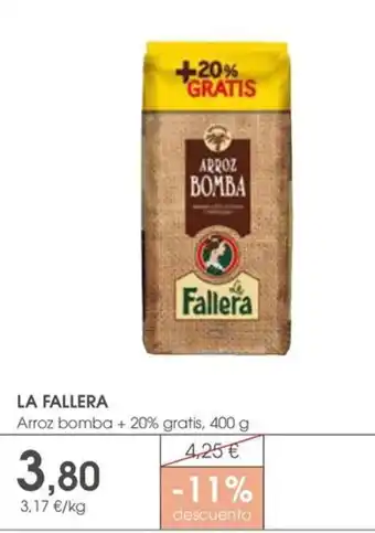 Supermercados Plaza La Fallera Arroz bomba + 20% gratis oferta