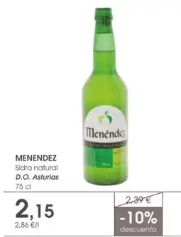Supermercados Plaza Menendez Sidra natural D.O. Asturias oferta