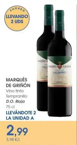 Supermercados Plaza Marqués De Griñón Vino tinto Tempranillo D.O. Rioja oferta