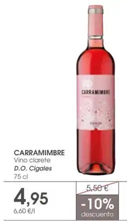 Supermercados Plaza Carramimbre Viino clarete D.O. Cigales oferta