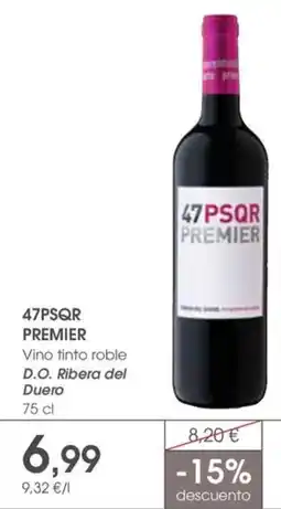 Supermercados Plaza 47psqr Premier Vino tinto roble D.O. Ribera del Duero oferta