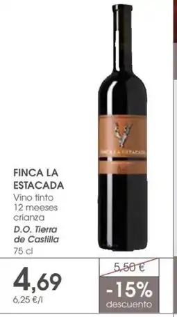 Supermercados Plaza Finca La Estacada Vino tinto 12 meeses crianza D.O. Tierra de Castilla oferta