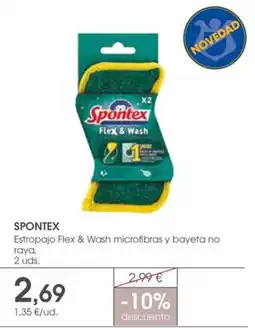 Supermercados Plaza Spontex Estropajo Flex & Wash microfibras y bayeta no raya oferta