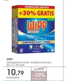 Supermercados Plaza Wipp Detergente en polvo, limpieza profunda, 30+9.39 dosis oferta