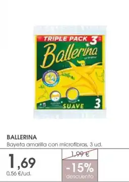 Supermercados Plaza Ballerina Bayeta amarilla con microfibras, 3 ud. oferta