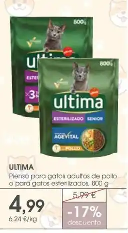 Supermercados Plaza Ultima Pienso para gatos adultos de pollo o para gatos esterilizados oferta