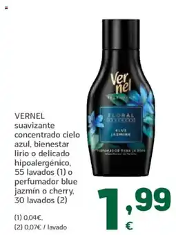 HiperDino VERNEL suavizante concentrado cielo azul, bienestar lirio o delicado hipoalergénico perfumador blue jazmín o cherry oferta