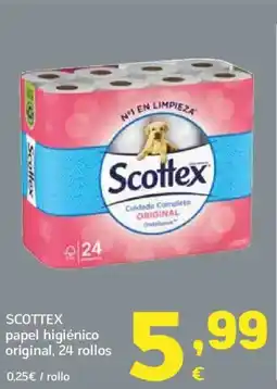 HiperDino SCOTTEX papel higiénico original oferta