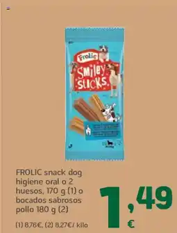 HiperDino FROLIC snack dog higiene oral o 2 huesos o bocados sabrosos pollo oferta