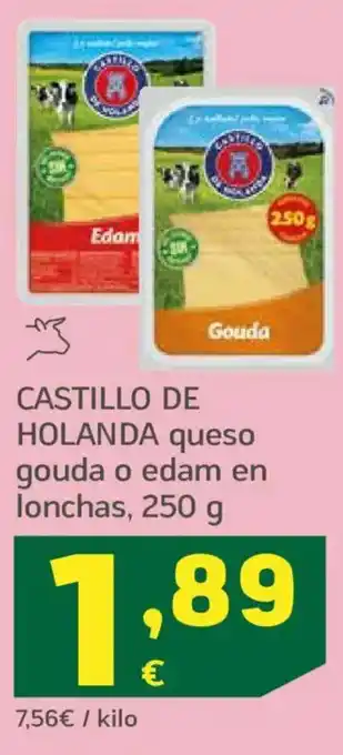 HiperDino CASTILLO DE HOLANDA queso gouda o edam en lonchas oferta